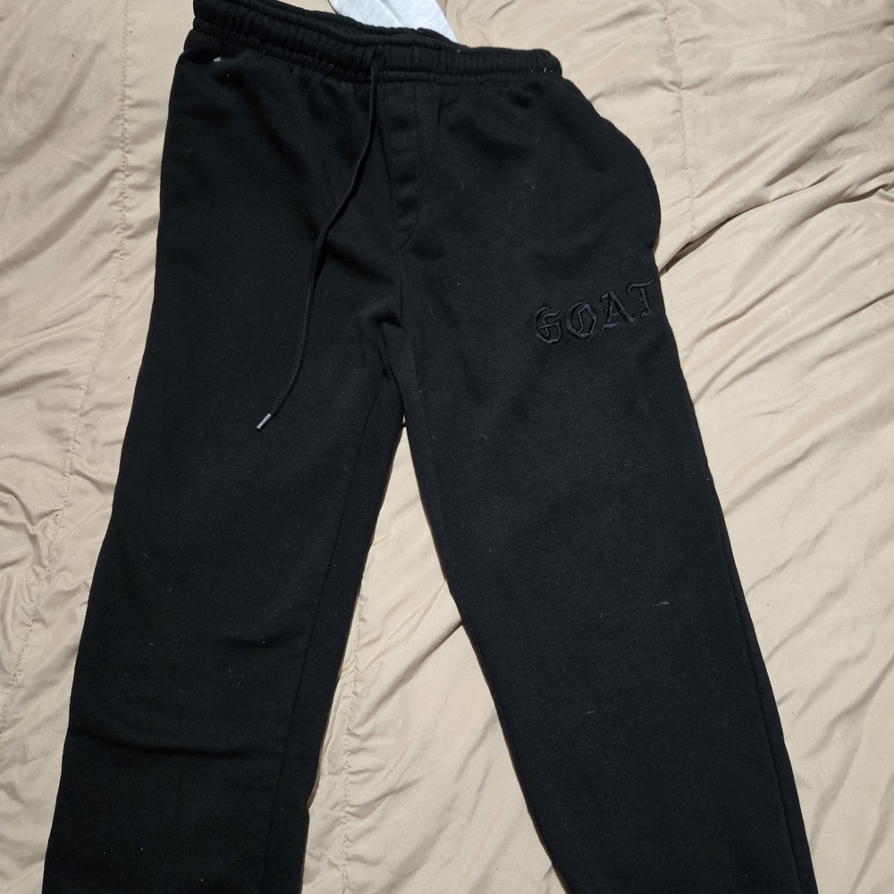 Eighty Eight Black Joggers with Embroidered Detail